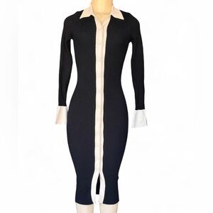 Forever 21 Black and White Long Sleeve Dress